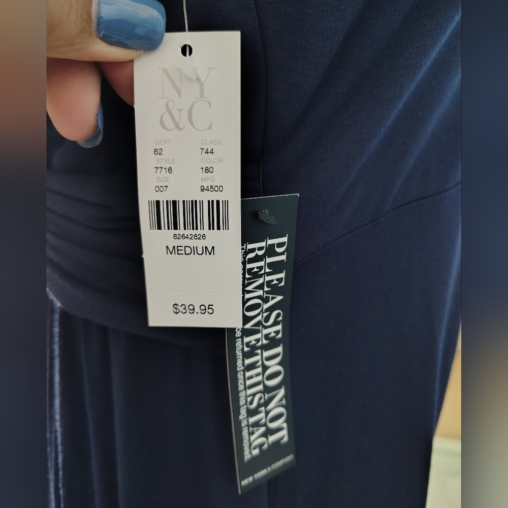 New York & Company Navy Empire Waist Dress – NWT – Wedding Guest / Homecoming - Picture 6 of 11